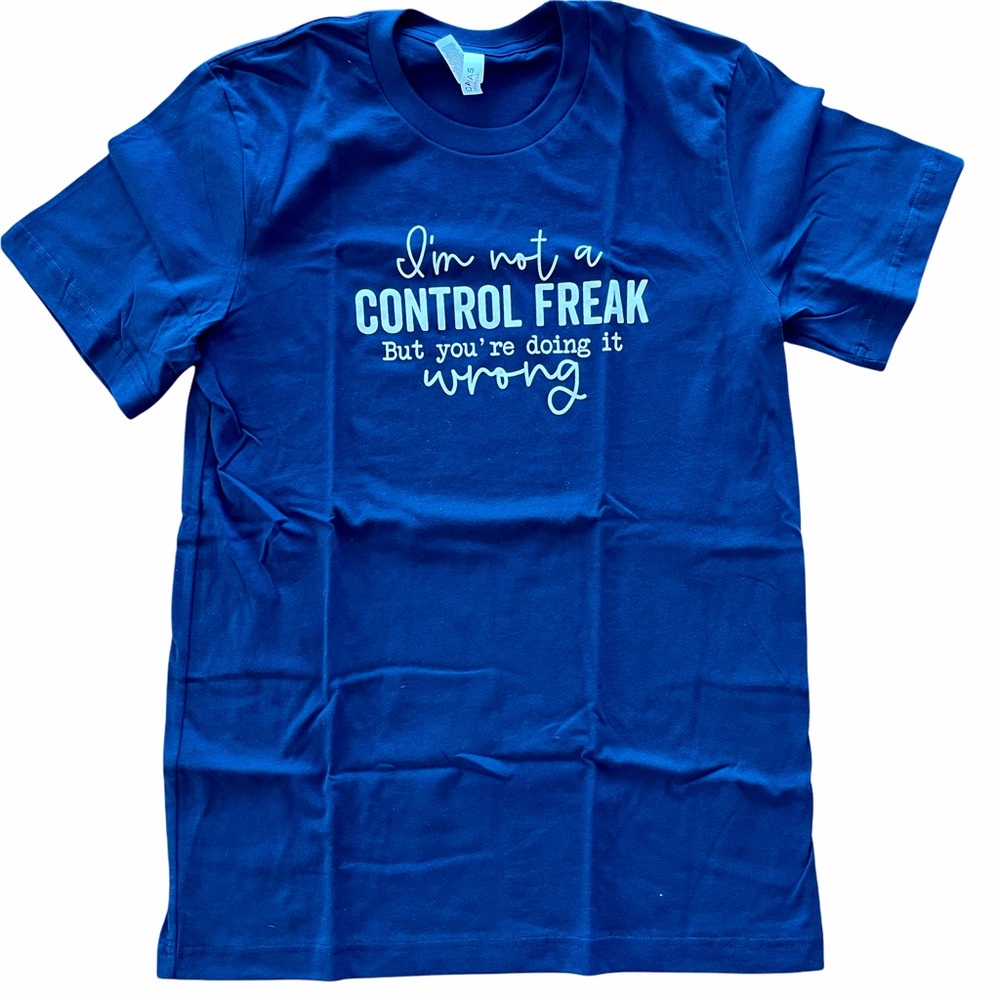 Bella Canvas Navy Short Sleeve Control Freak Graphic Tee